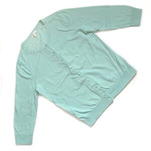 Talbots Cardigan Sweater Top Mint Green SP Small Petite PS